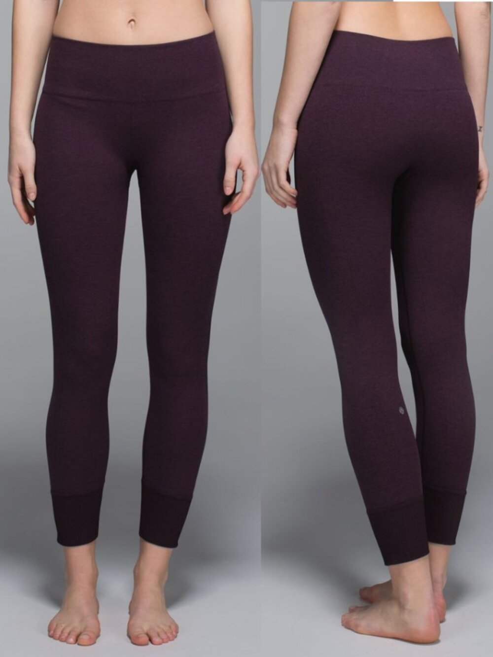 Lululemon Burgundy Plum Seamless Mid Rise Ebb to Street Pants